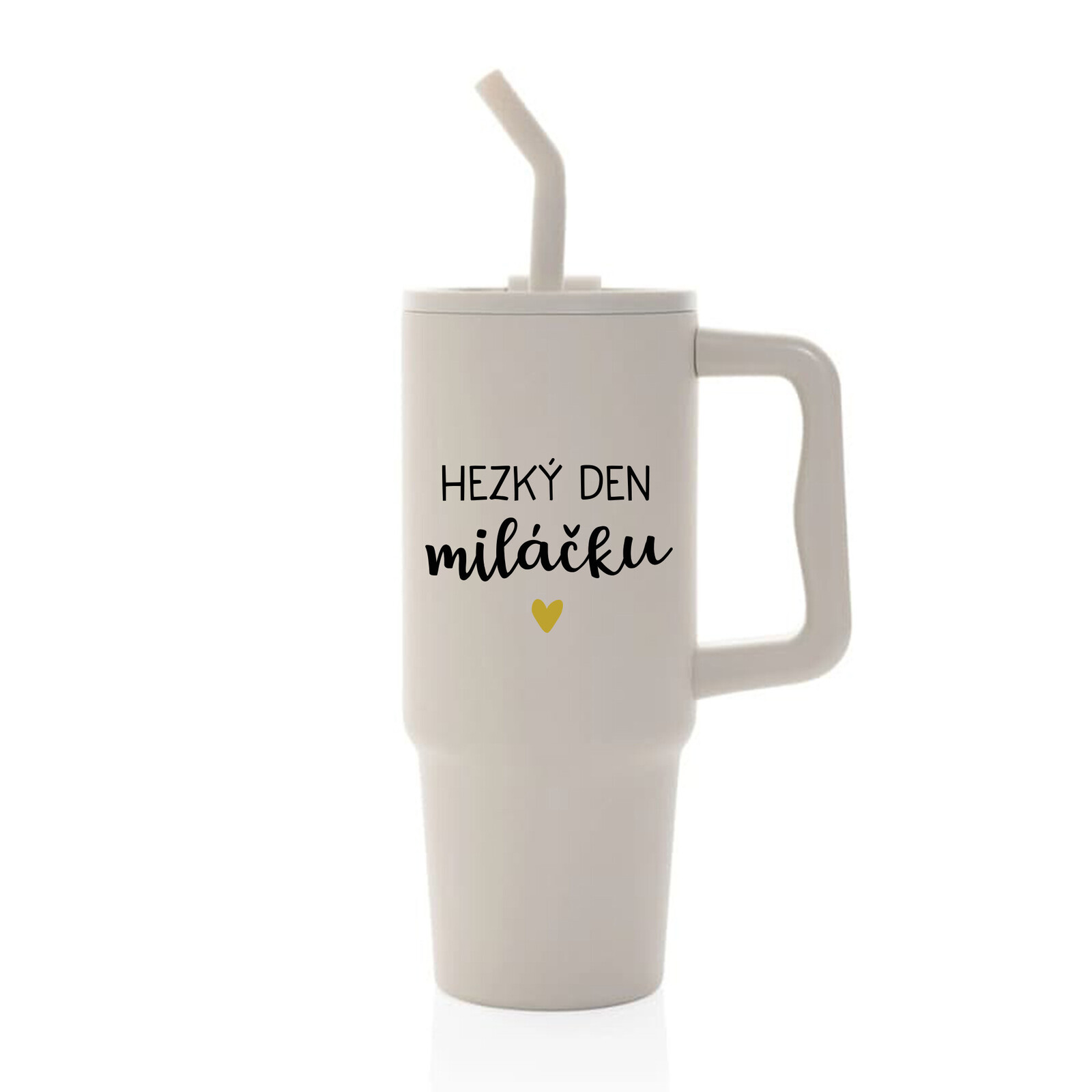HEZKÝ DEN MILÁČKU - béžový cestovní termohrnek 900 ml