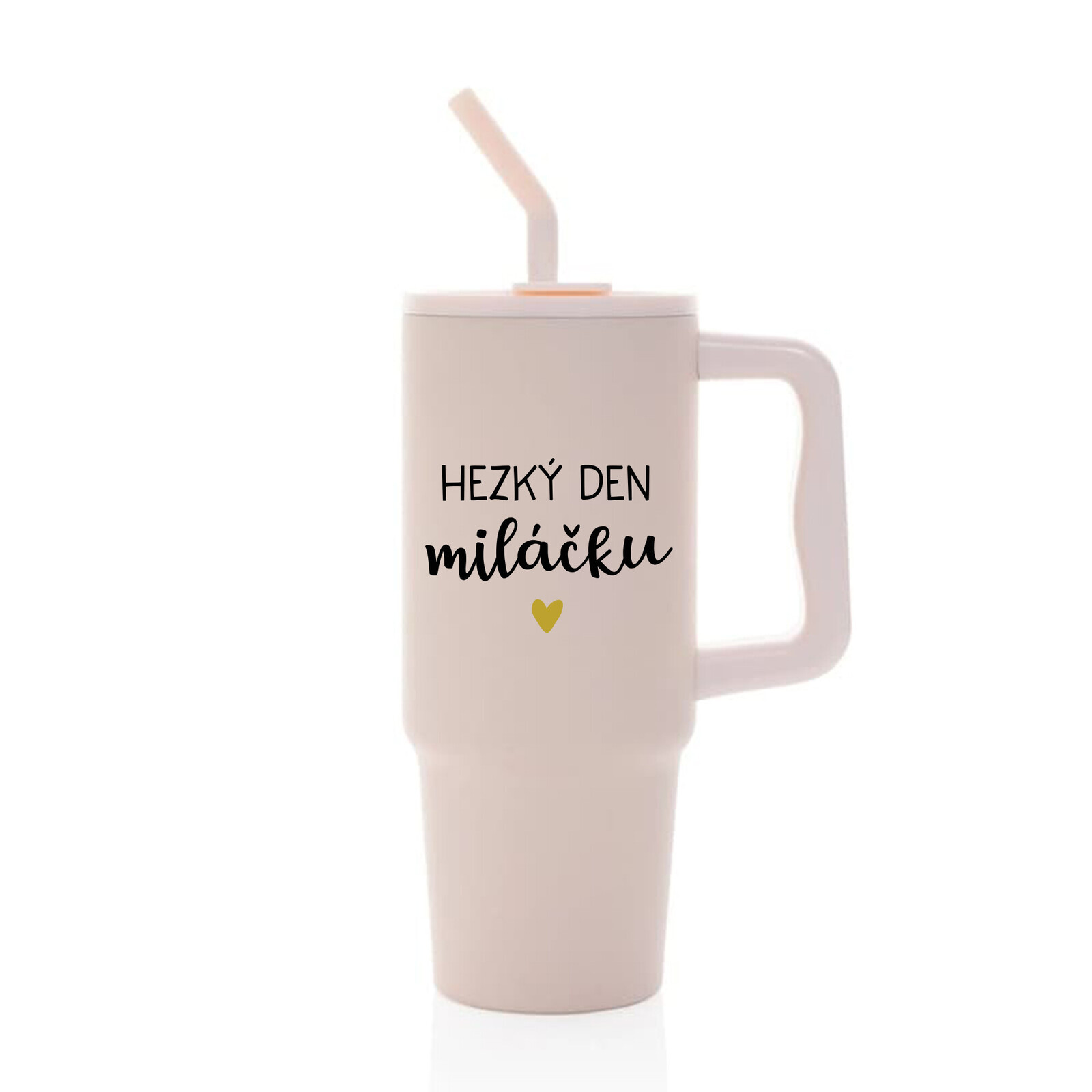 HEZKÝ DEN MILÁČKU - růžový cestovní termohrnek 900 ml