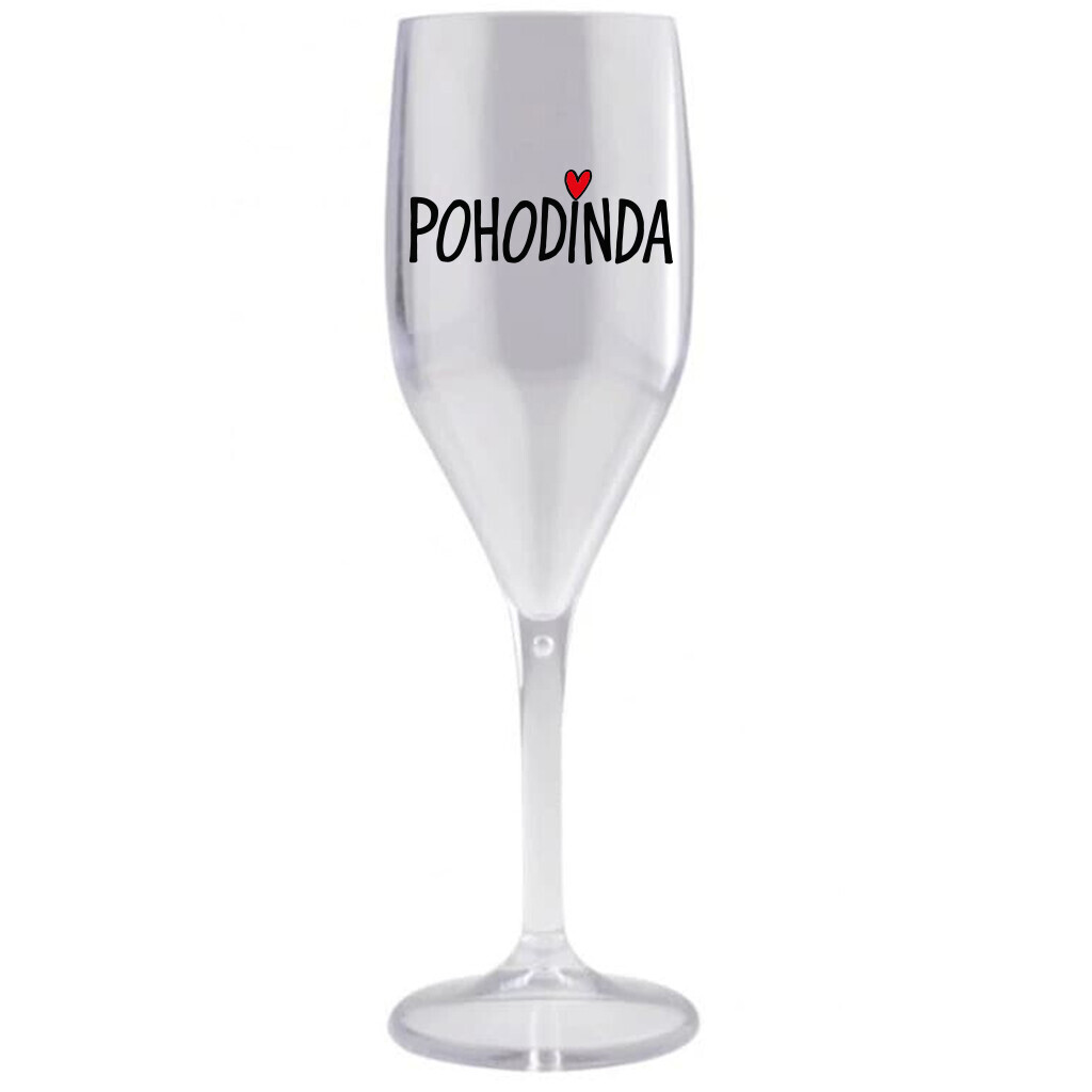 POHODINDA - čirá nerozbitná prosecco sklenice 150 ml