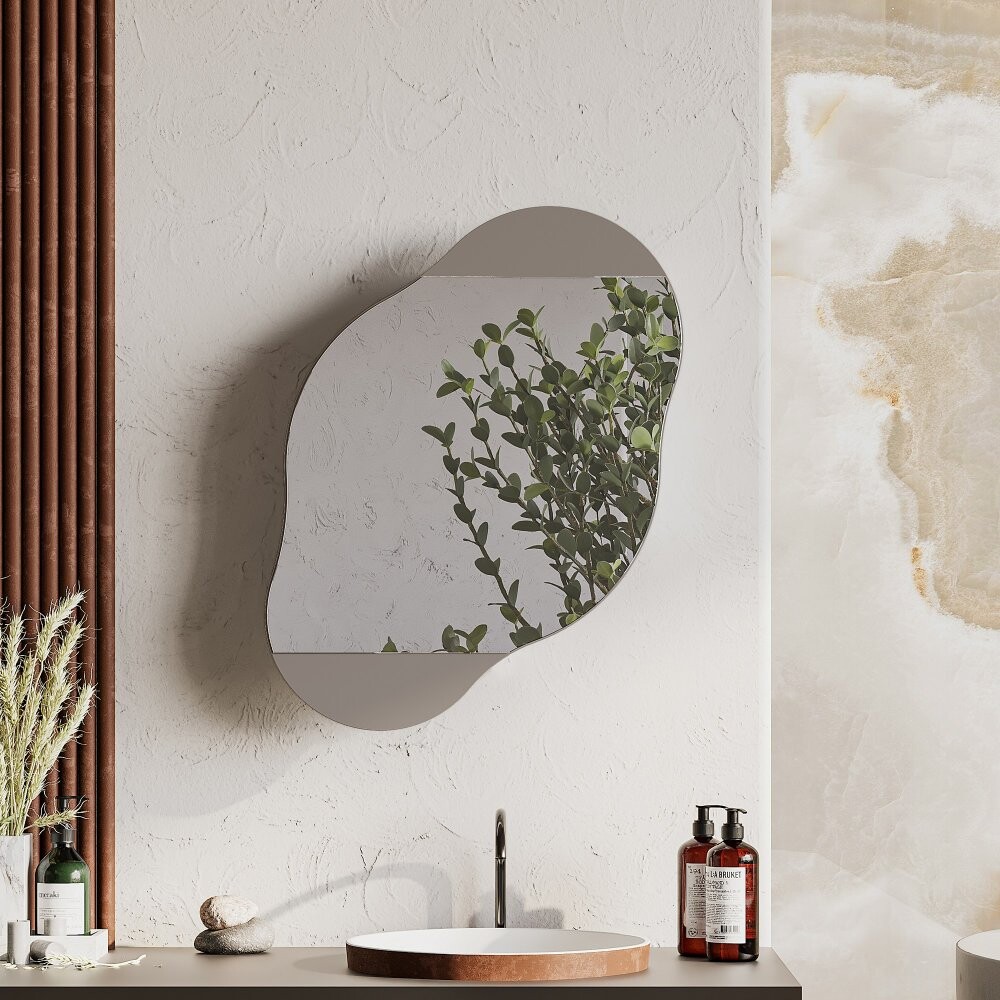 Kúpeľňová skrinka Cloud Storage Bathroom Wall Mirror - Light Mocha