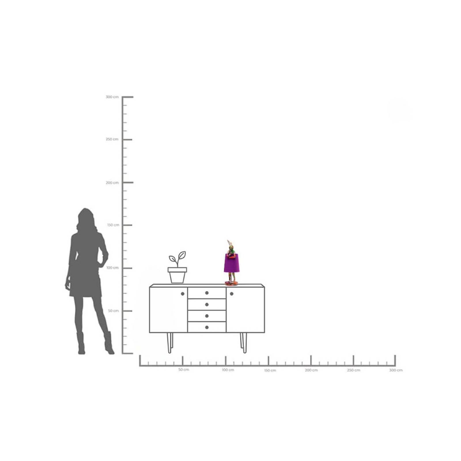 Kare stolová lampa Animal Rabbit, fialová/graffiti, 50 cm, E14