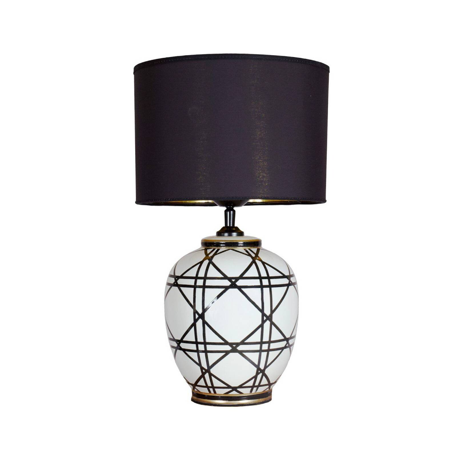 PR Home stolová lampa New York, čierna, výška 45 cm, keramika