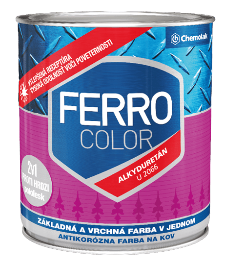FERRO COLOR U 2066 - Syntetická farba 2v1 2,5 L 1000 - biela