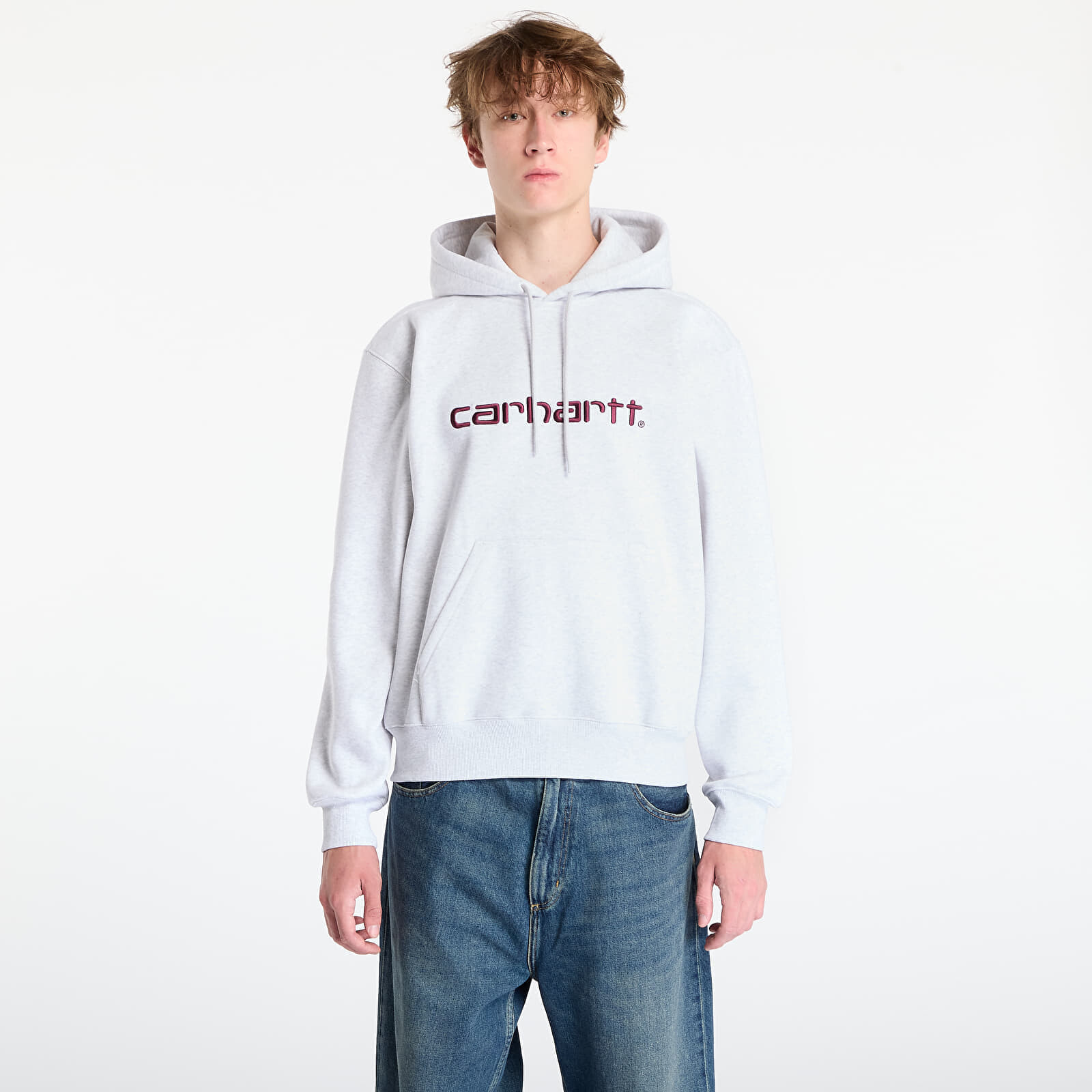 Mikina Carhartt WIP Hooded Carhartt Sweat UNISEX Ash Heather/ Rondo L