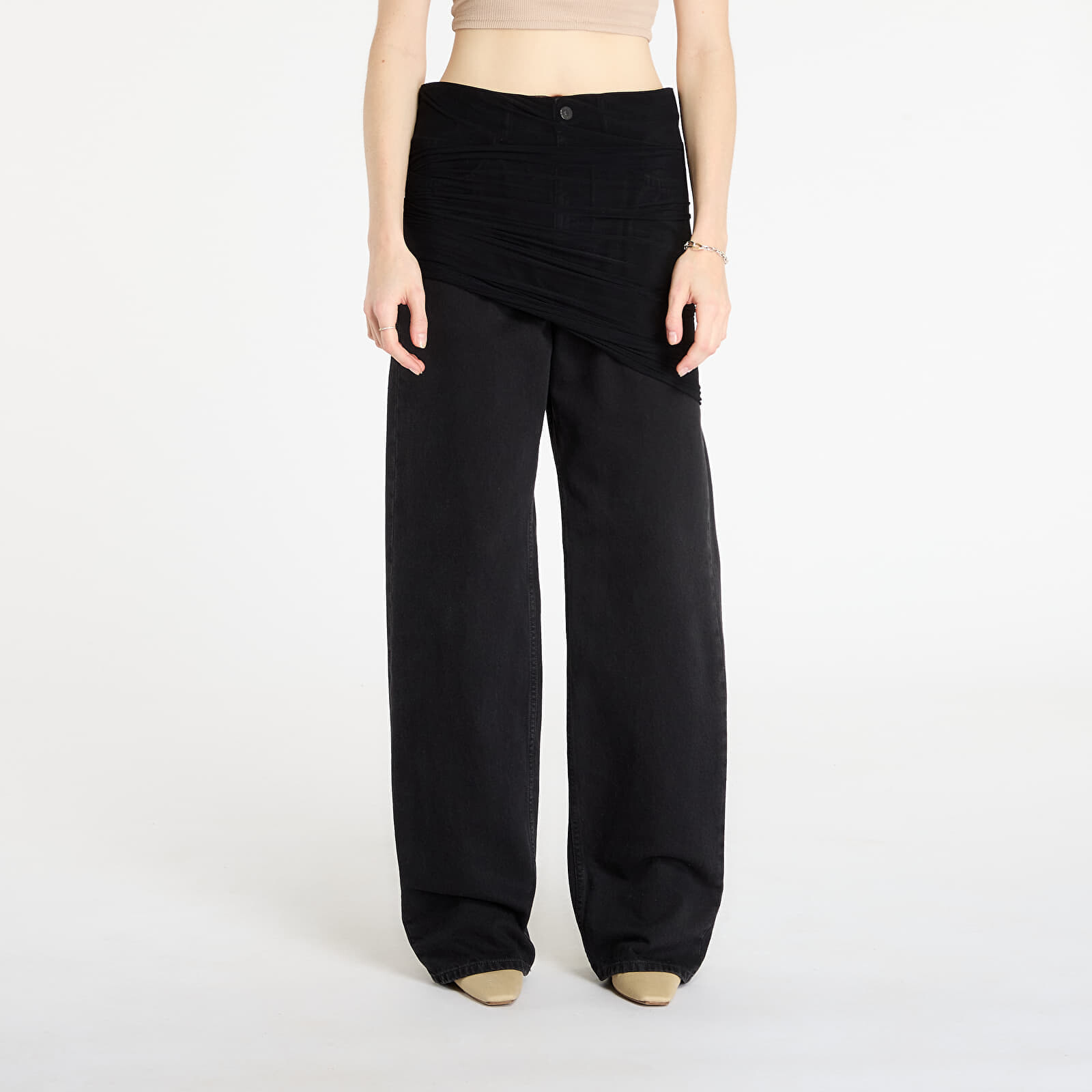Džínsy MM6 Rtw Show Pants 5 Pockets Black 27