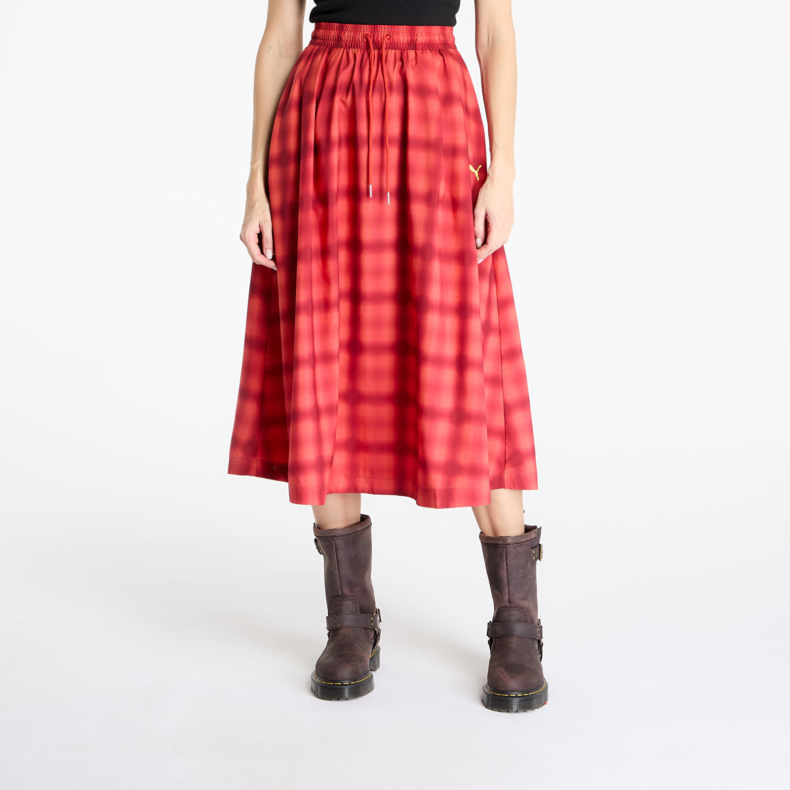 Sukňa Puma Woven Midi AOP Pleated Skirt Red Fire M