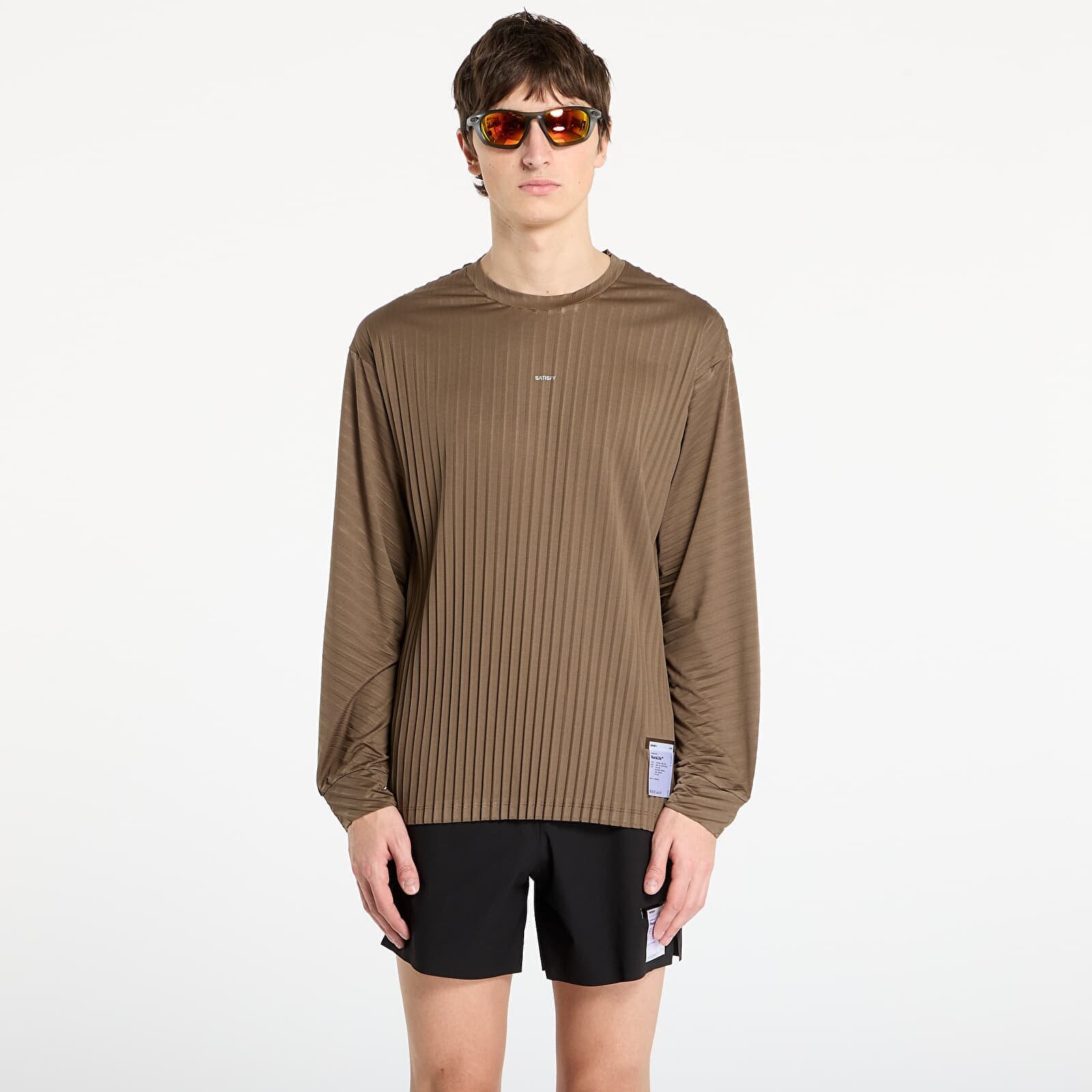 Tričko Satisfy AuraLite Pleated Long Tee Olive M