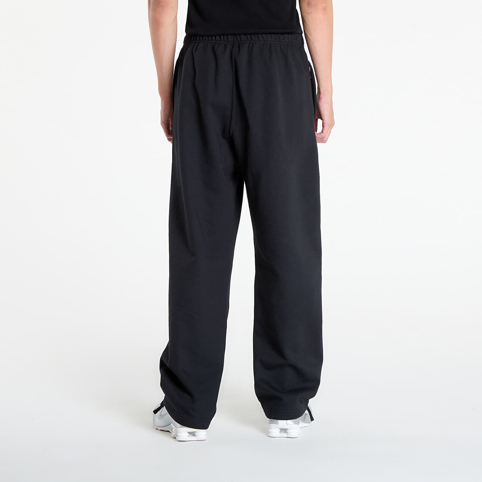 Tepláky Nike Solo Swoosh Men's Fleece Open-Hem Pants Black/ Black/ White L