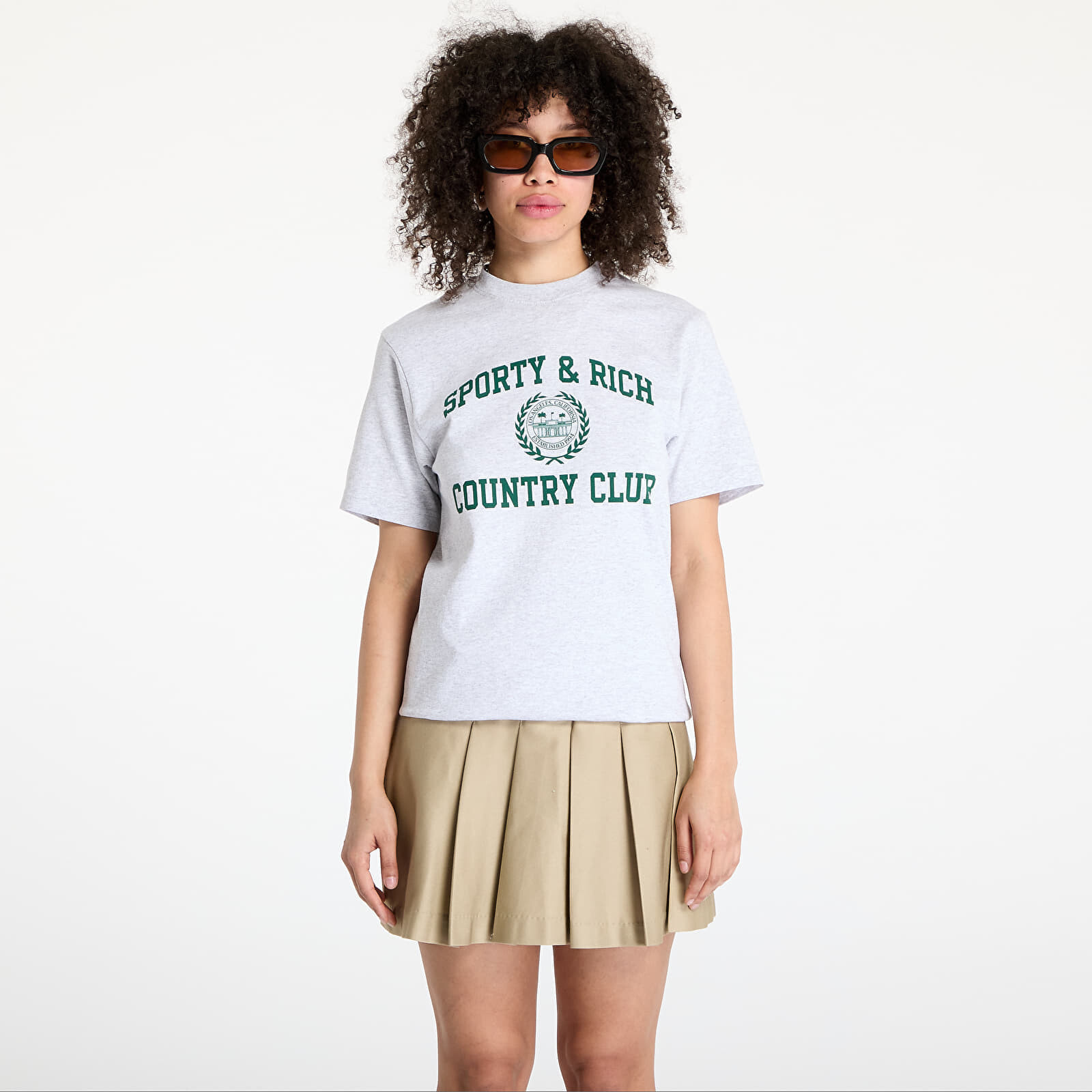 Tričko Sporty & Rich Varsity Crest T-Shirt Heather Gray L