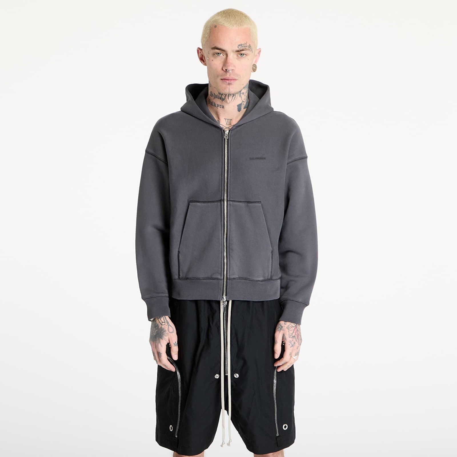 Mikina HAL STUDIOS® Haus Hooded Zip Sweatshirt UNISEX Washed Black XL