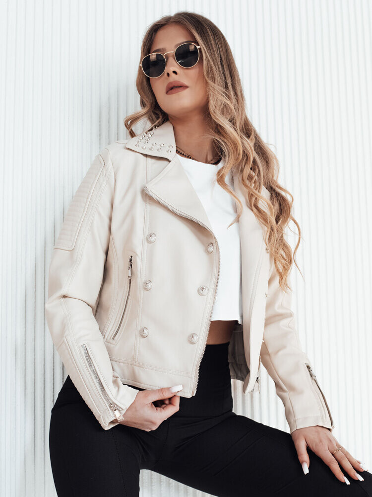 Dámska koženková bunda TRUCCO Farba béžová DSTREET