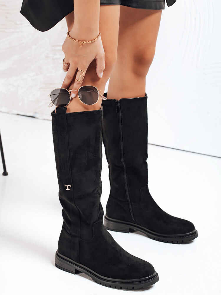 Čierne dámske čižmy bez podpätku