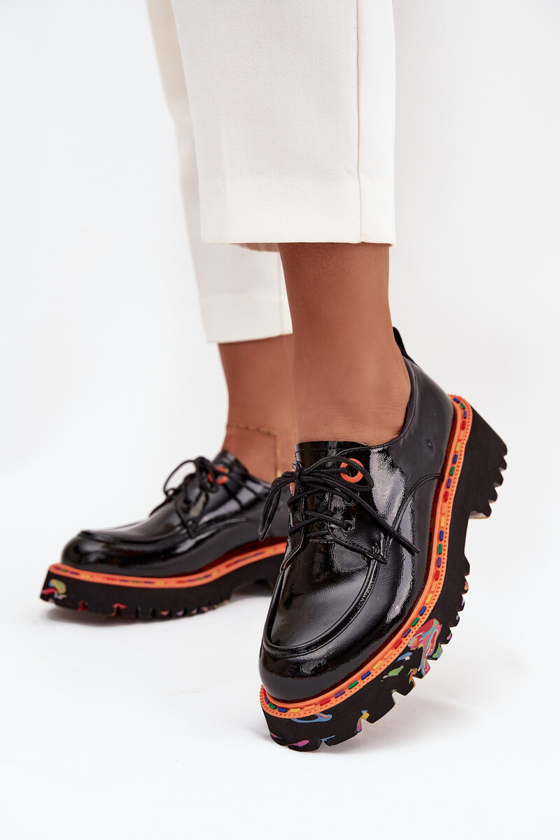 Kožené dámske lakované mokasíny Artiker