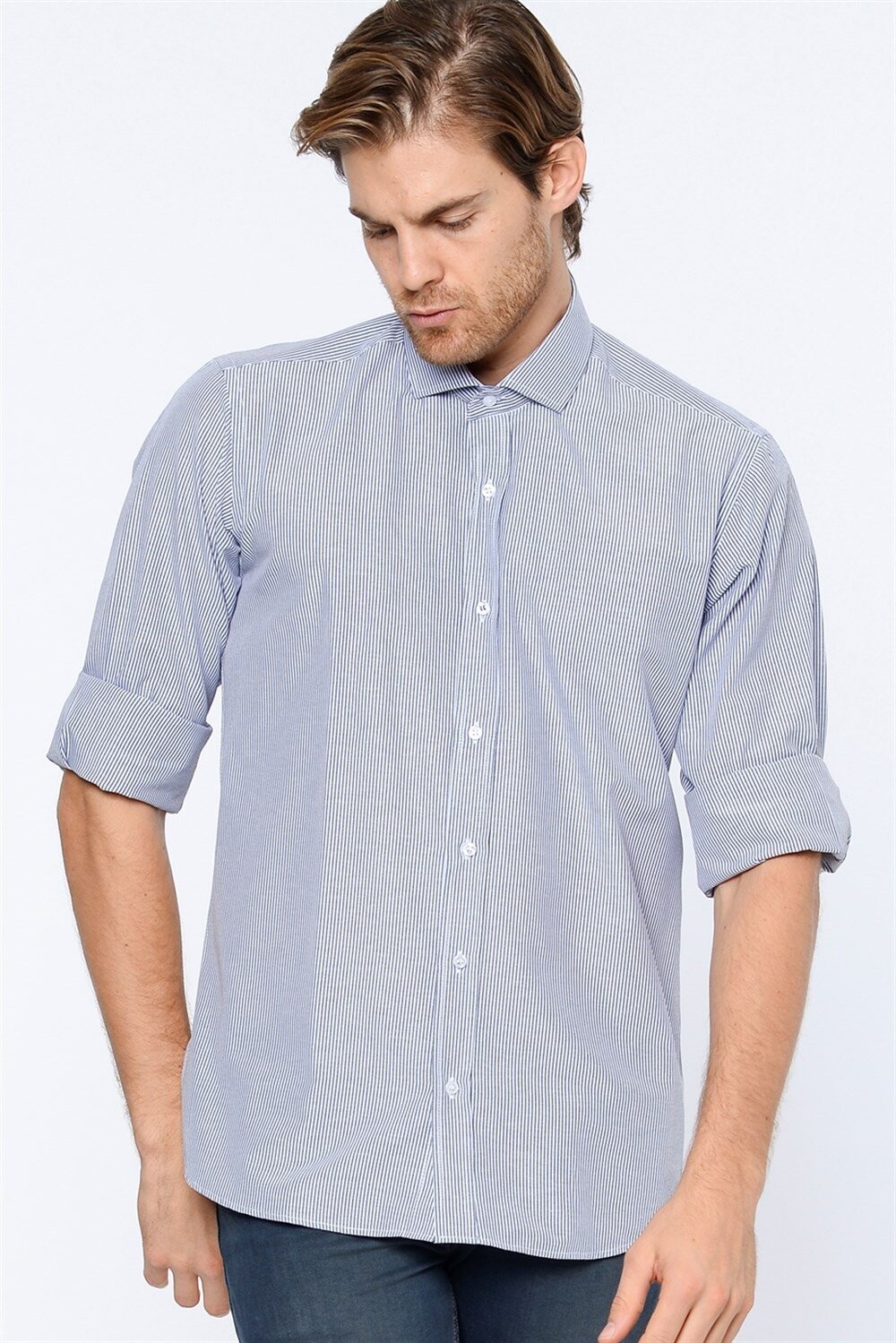 G601 DEWBERRY MEN'S SHIRT-NAVY BLUE