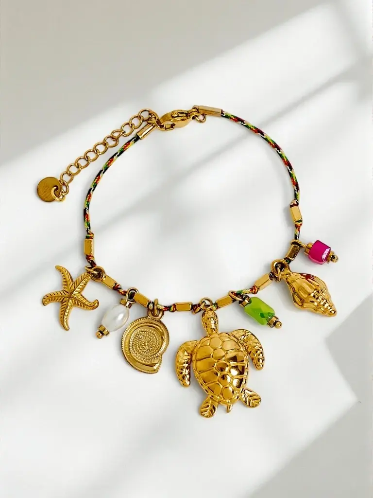 Zlatý náramok Aphrodite Maretta s morskými príveskami