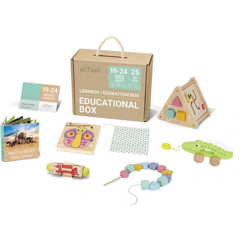 eliNeli Educational Box 19-24 m+ sada hračiek z dreva