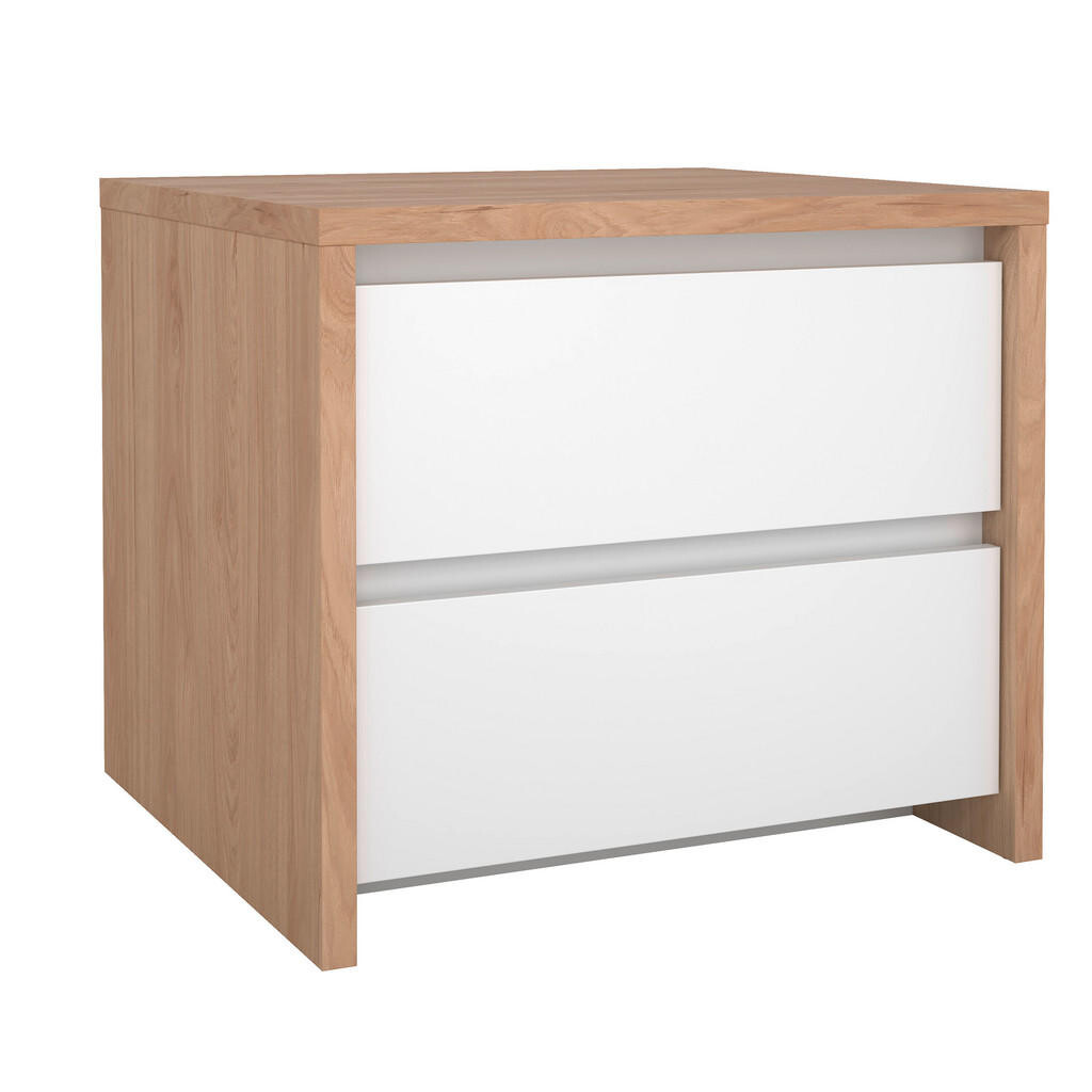 Boxxx NOČNÝ STOLÍK, biela, farba duba, 52/45/48 cm
