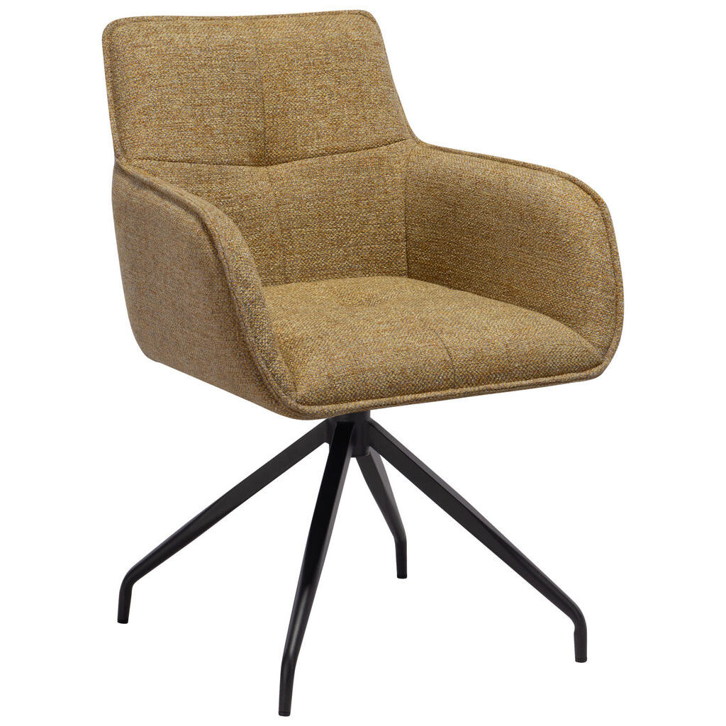 Novel STOLIČKA S PODRÚČKAMI, železo, mikrovlákno, žltá