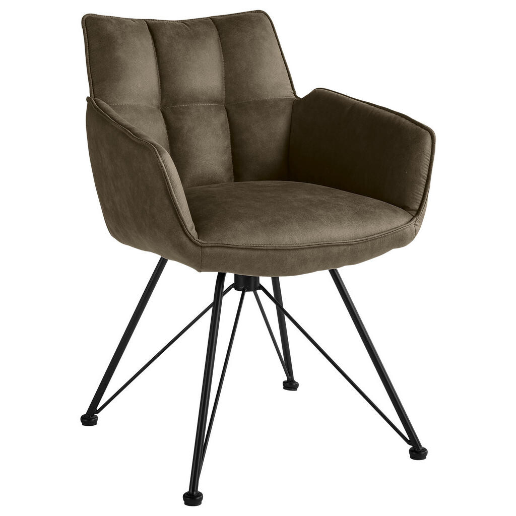 SetOne by Musterring STOLIČKA S PODRÚČKAMI, mikrovlákno, taupe