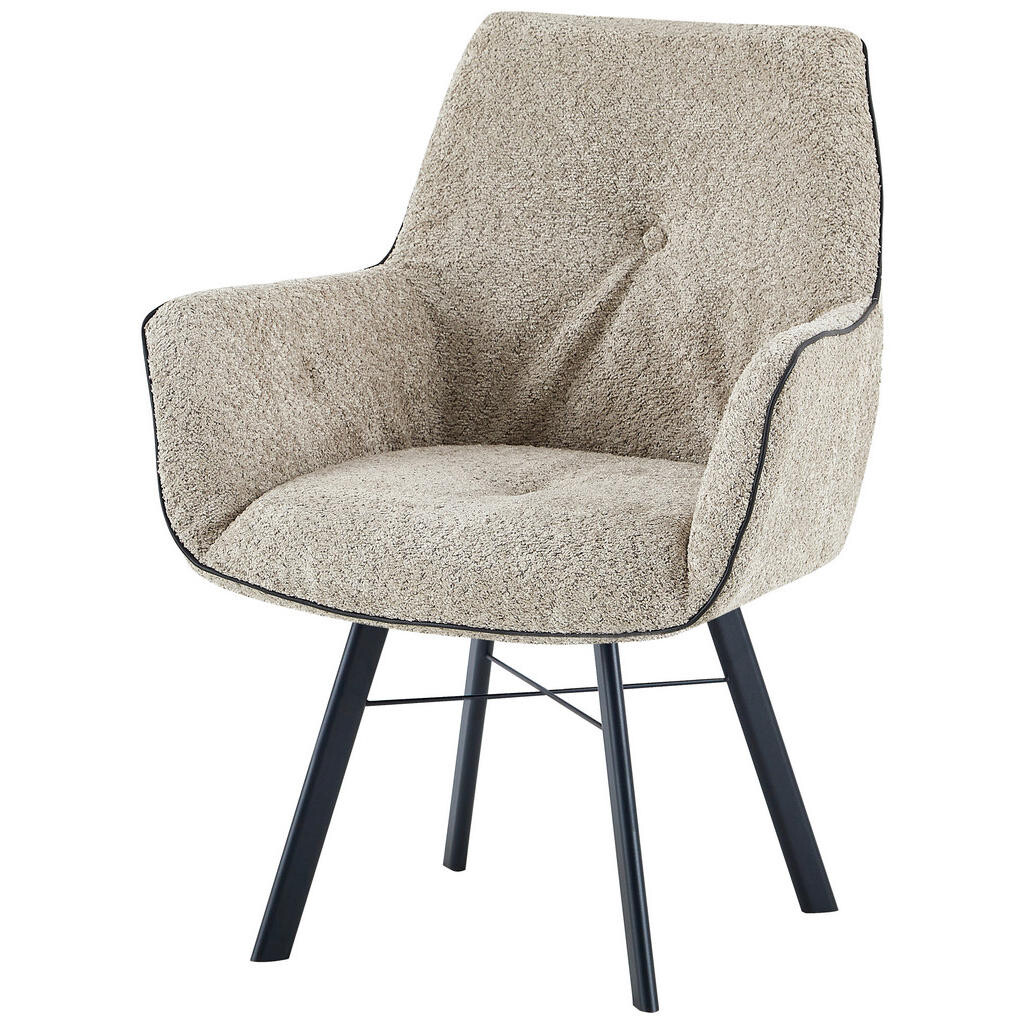 Kayoom STOLIČKA S PODRÚČKAMI, železo, béžová