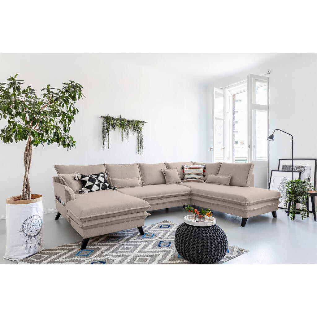 P & B SEDACIA SÚPRAVA, textil, taupe