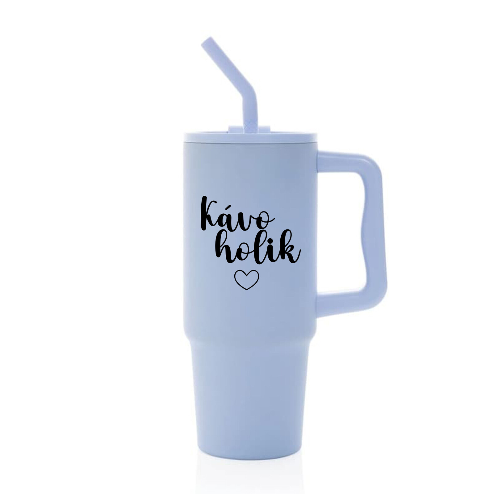 KÁVOHOLIK - světle modrý cestovní termohrnek 900 ml