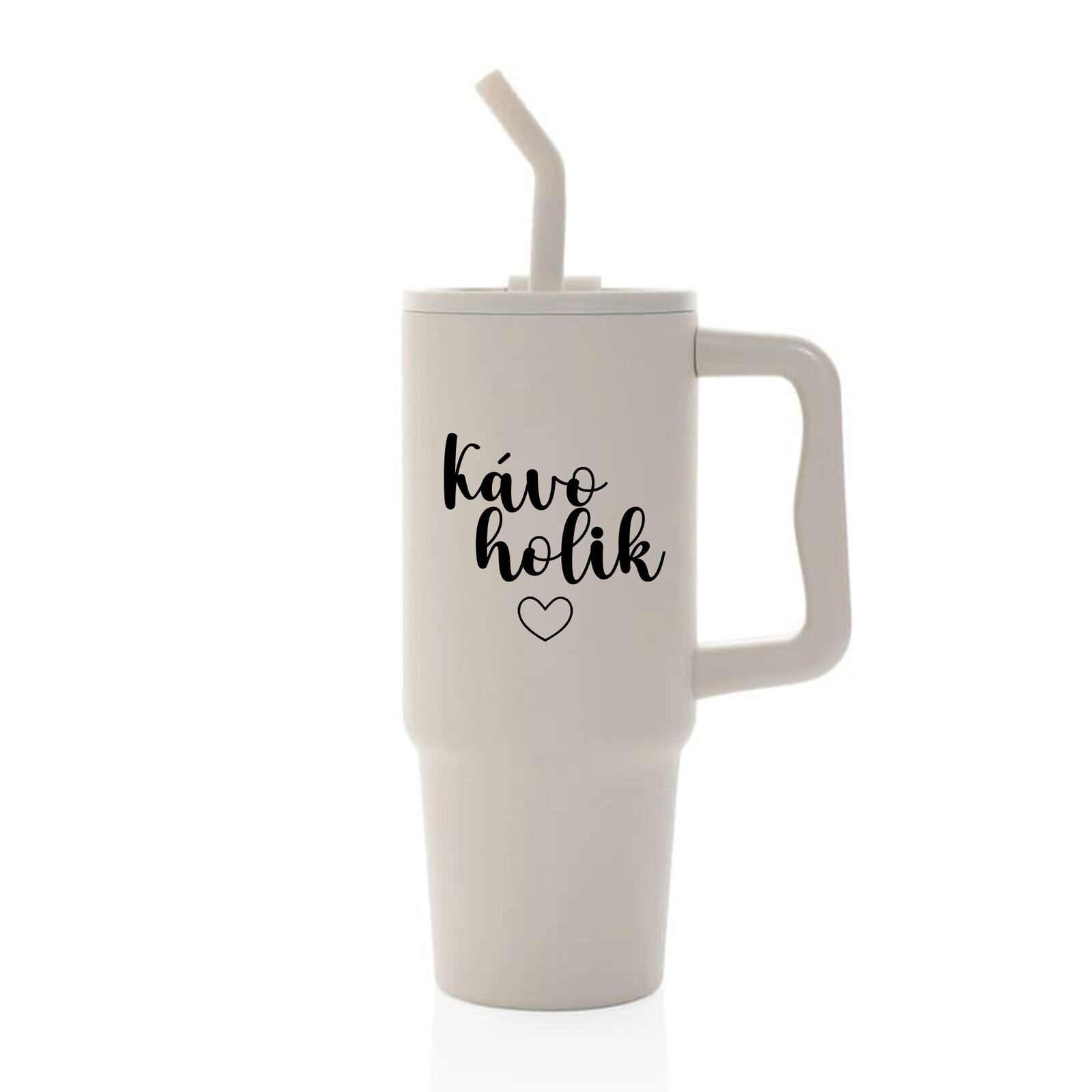 KÁVOHOLIK - béžový cestovní termohrnek 900 ml