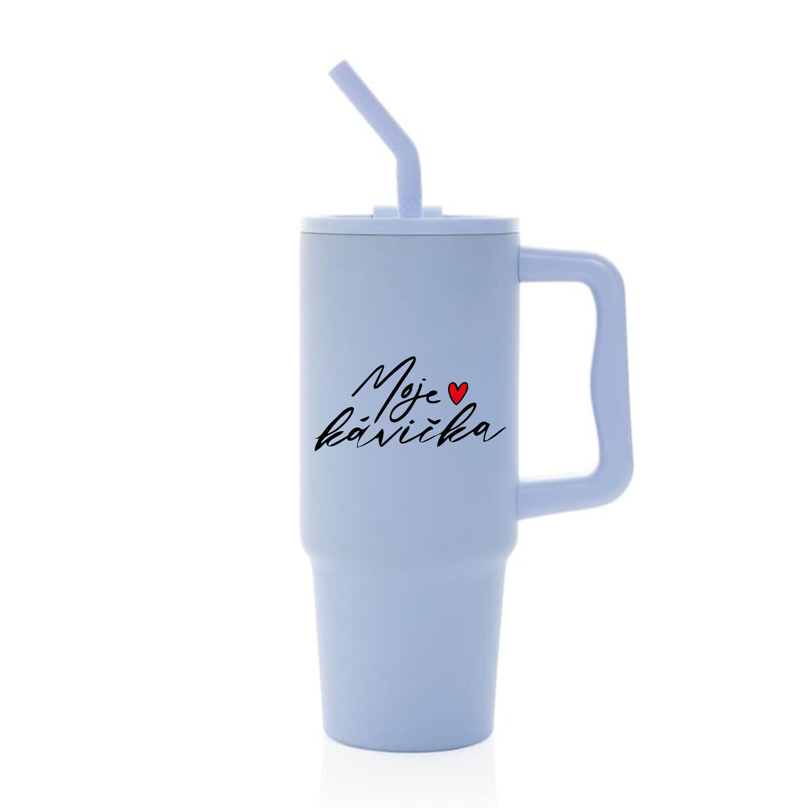 MOJE KÁVIČKA - světle modrý cestovní termohrnek 900 ml