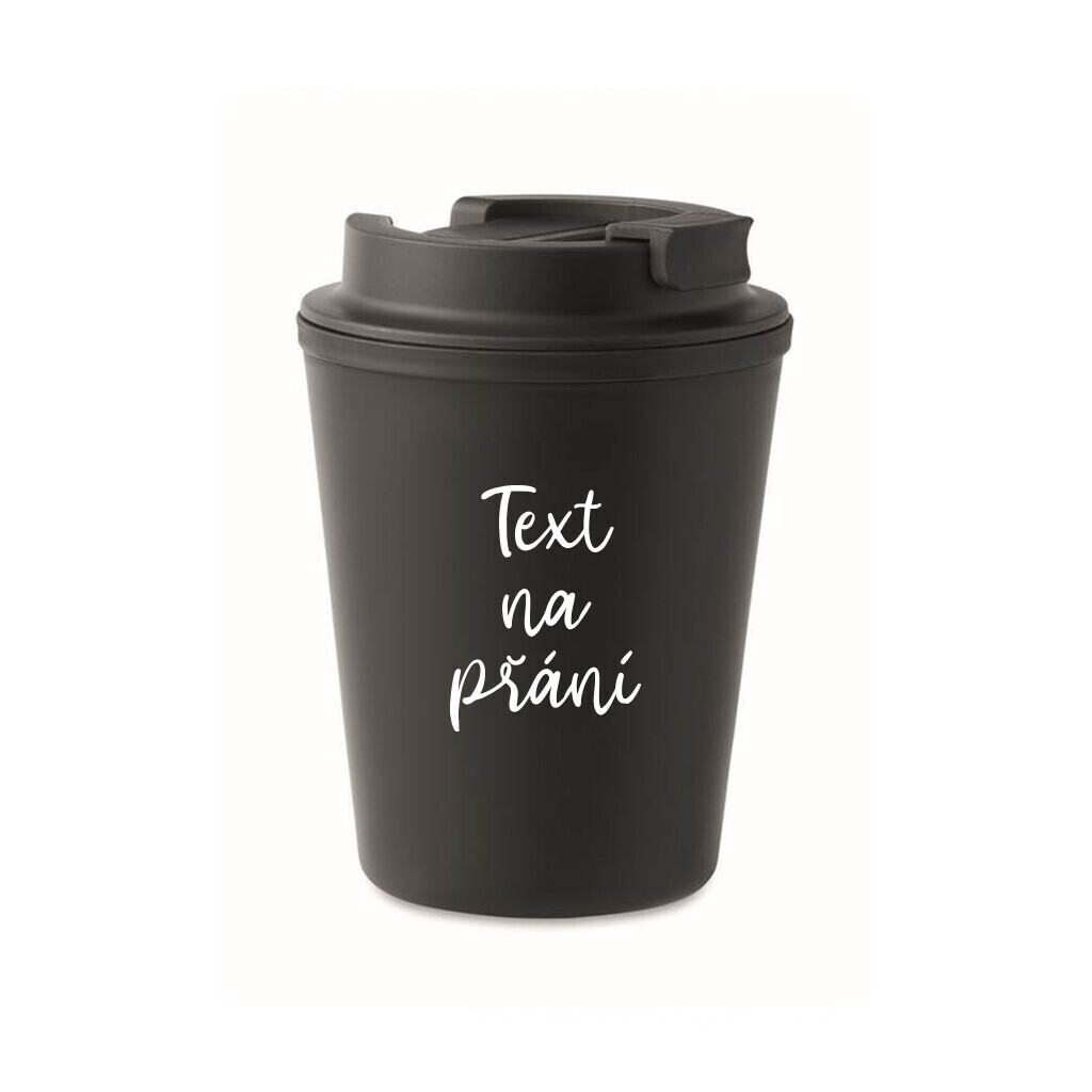 TEXT NA PŘÁNÍ - černý termohrnek 300 ml