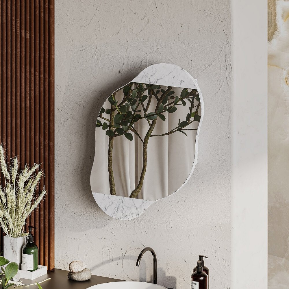 Kúpeľňová skrinka Cloud Storage Bathroom Wall Mirror - Carrara