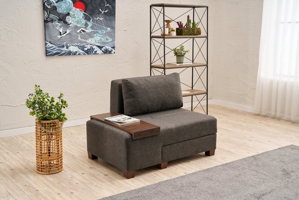 Rozkladacie kreslo Perenna Linen Left - Anthracite