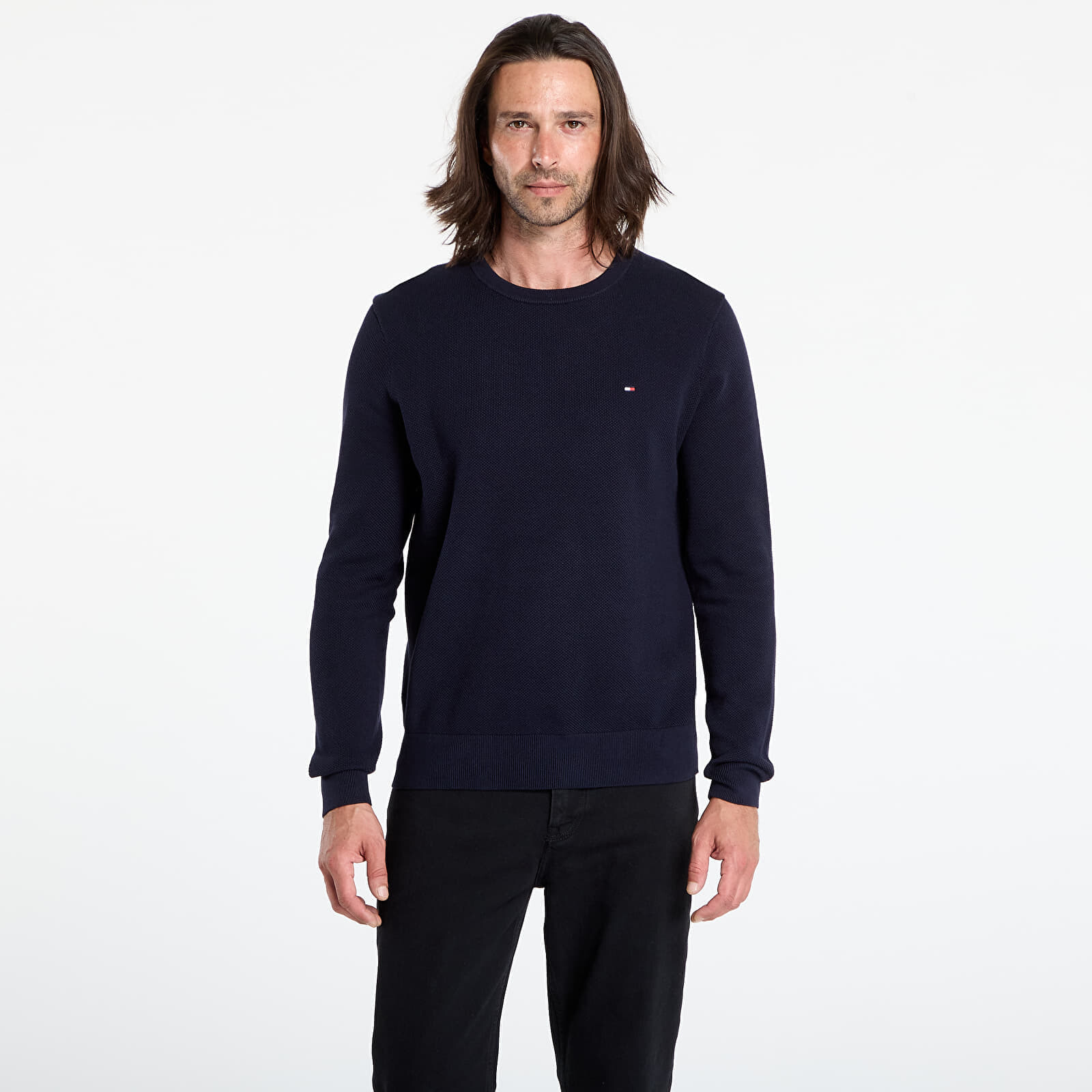 Sveter Tommy Hilfiger Essential Structure Crew Neck Desert Sky L