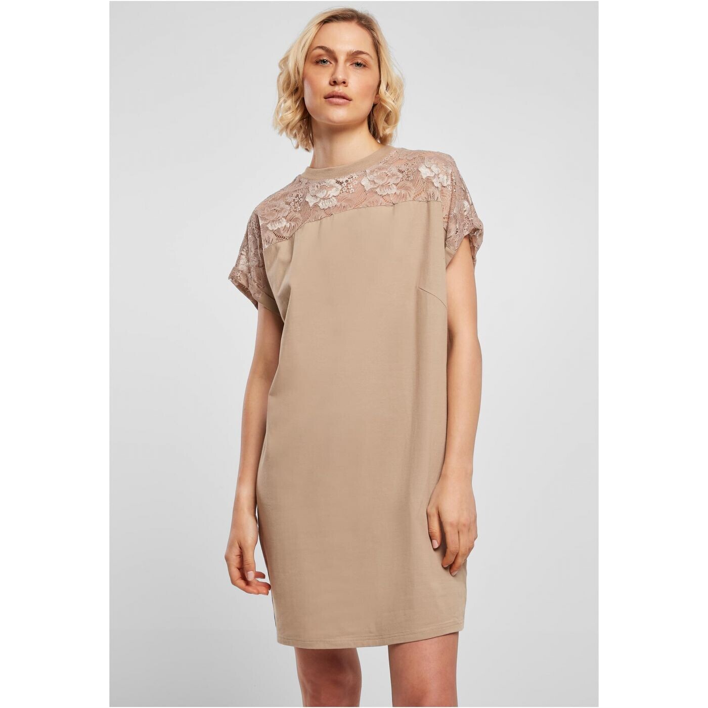 Women's dress with beige lace