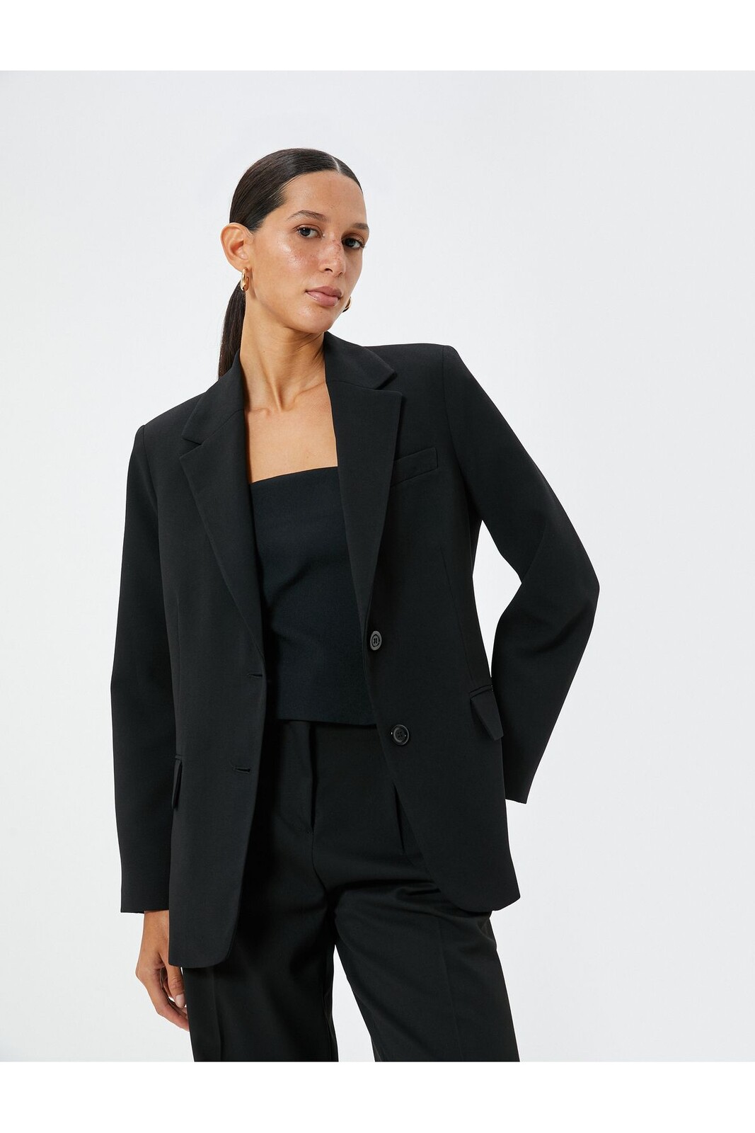 Koton Kt - Blazer Jacket Double Breasted Flap Pocket Detail