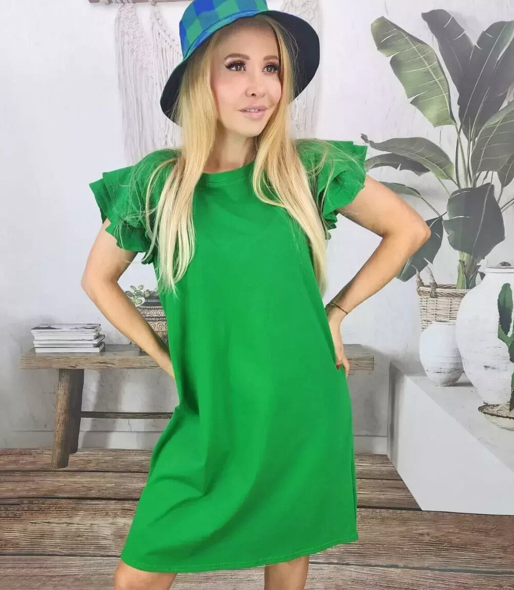 Pri Cotton simple dress with frills