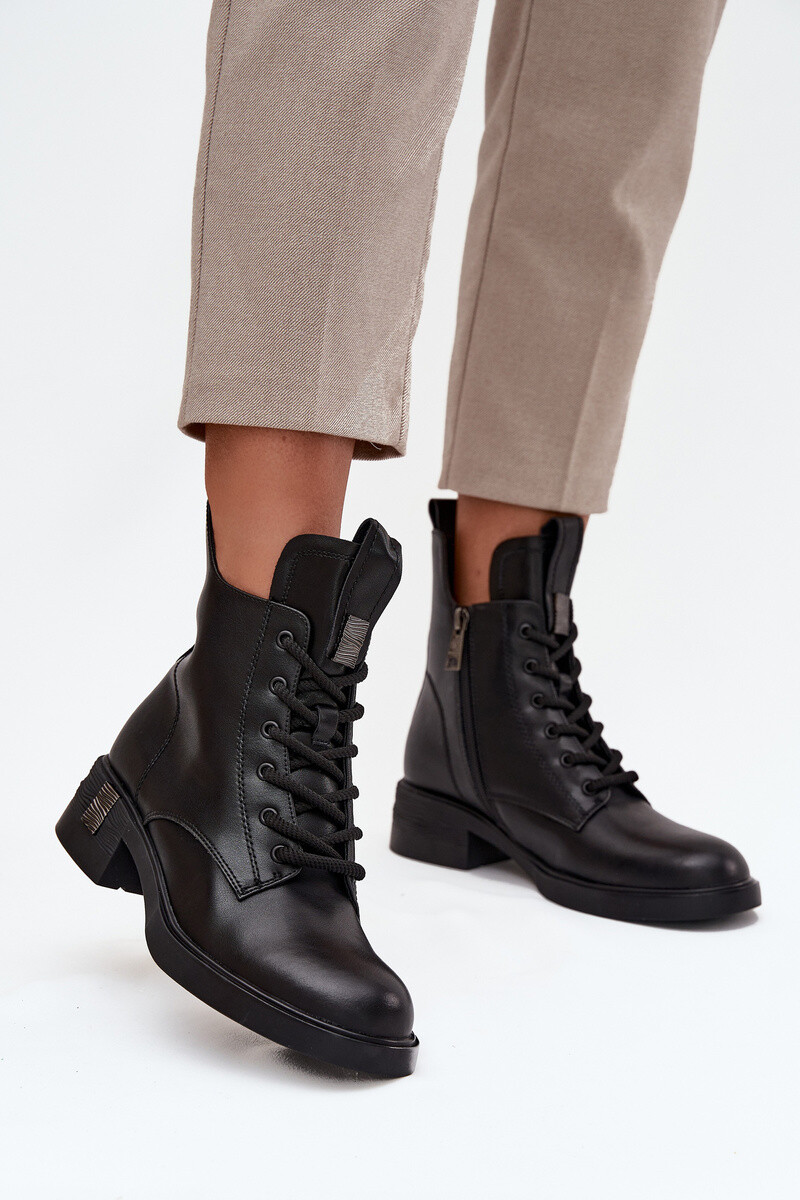 Kožené Dámske Čižmy Na Nízkom Opätku Vinceza