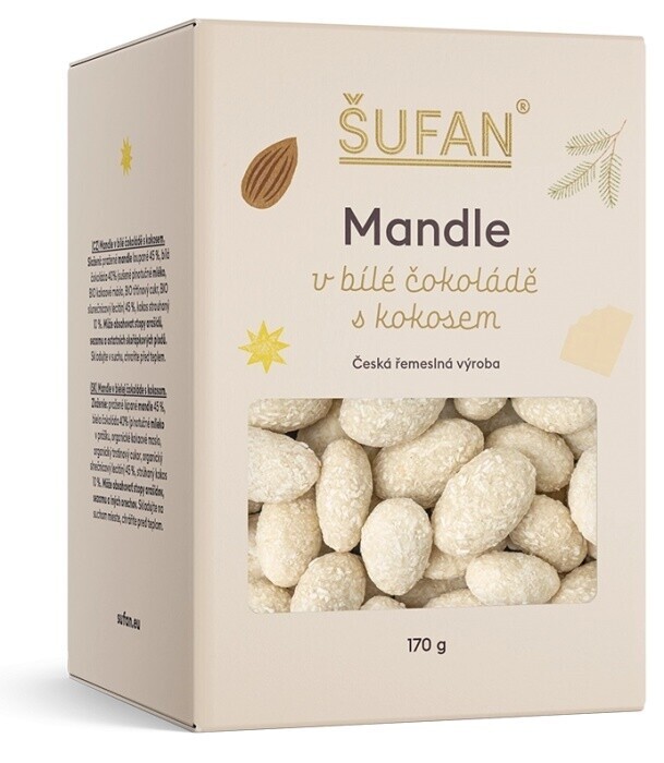 Šufan mandle v bílé čokoládě s kokosem 170 g
