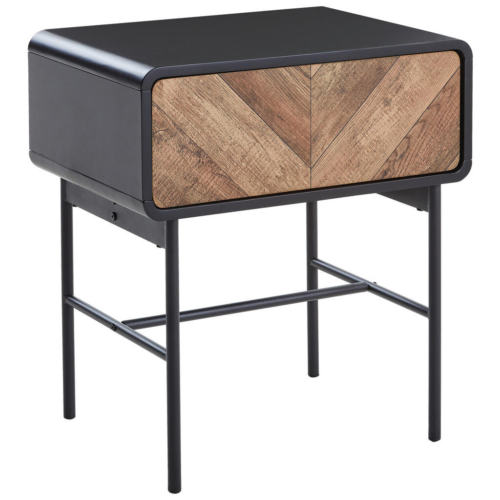 MID.YOU NOČNÝ STOLÍK, čierna, farba duba, 56/63/40 cm