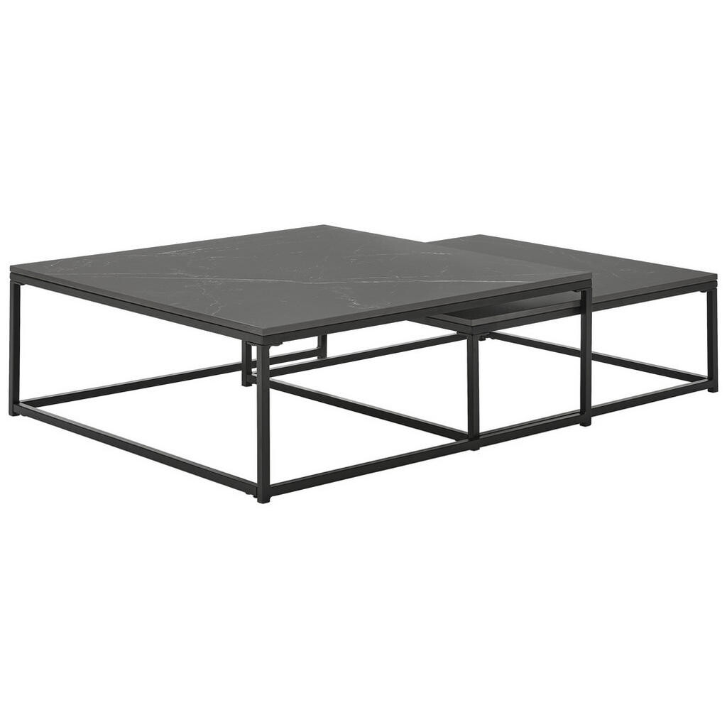 Livetastic SADA KONFERENČNÝCH STOLÍKOV, čierna, kov, keramika, 75/65/27/22/75/65 cm