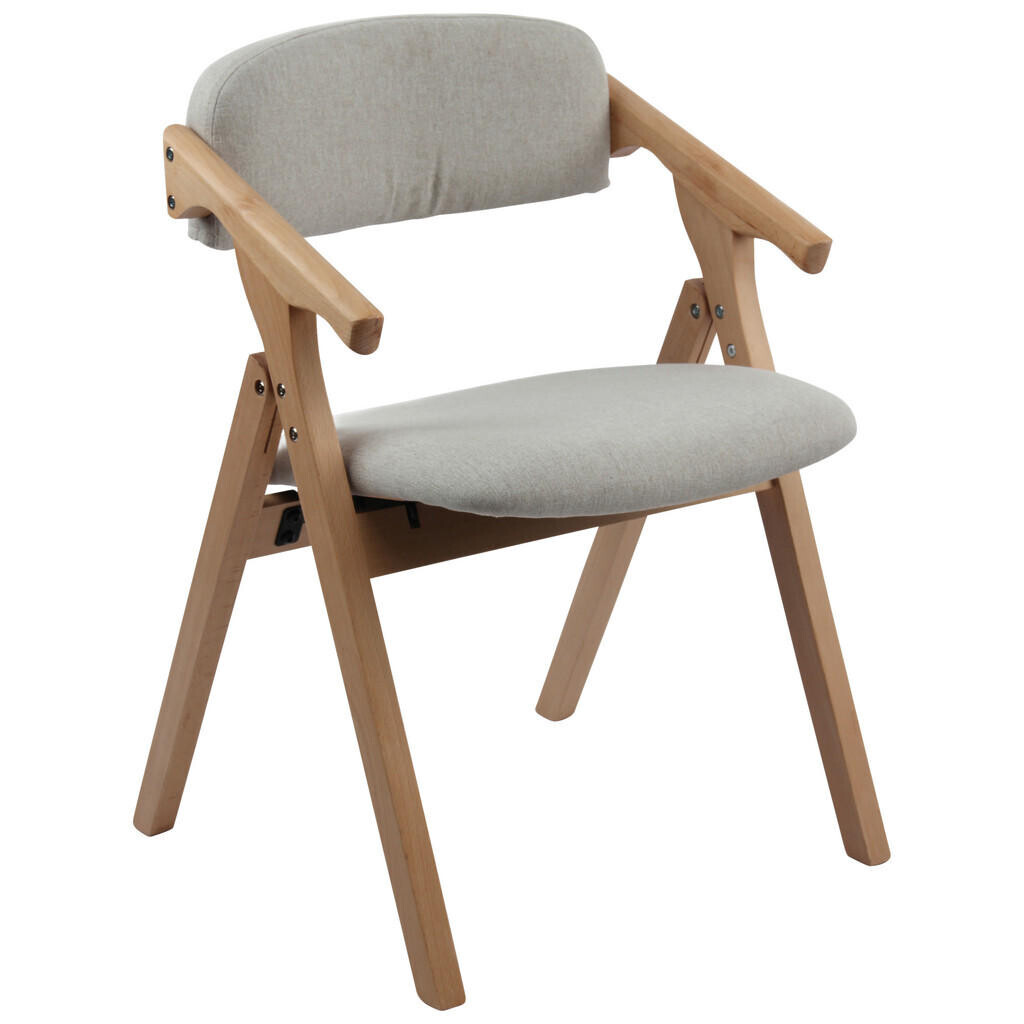 MID.YOU STOLIČKA S PODRÚČKAMI, tkaná textília, krémová