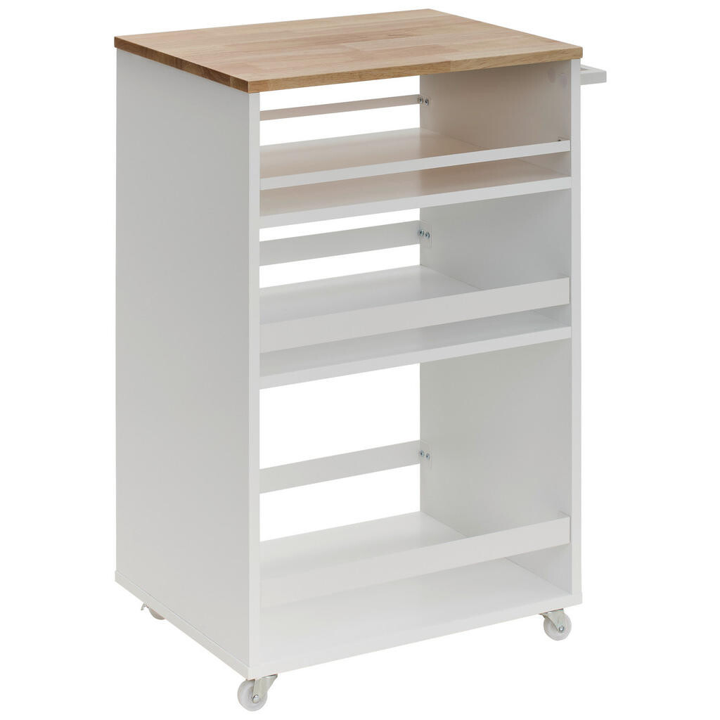 MID.YOU SERVÍROVACÍ VOZÍK, prírodná farba, biela, 50/78/38 cm