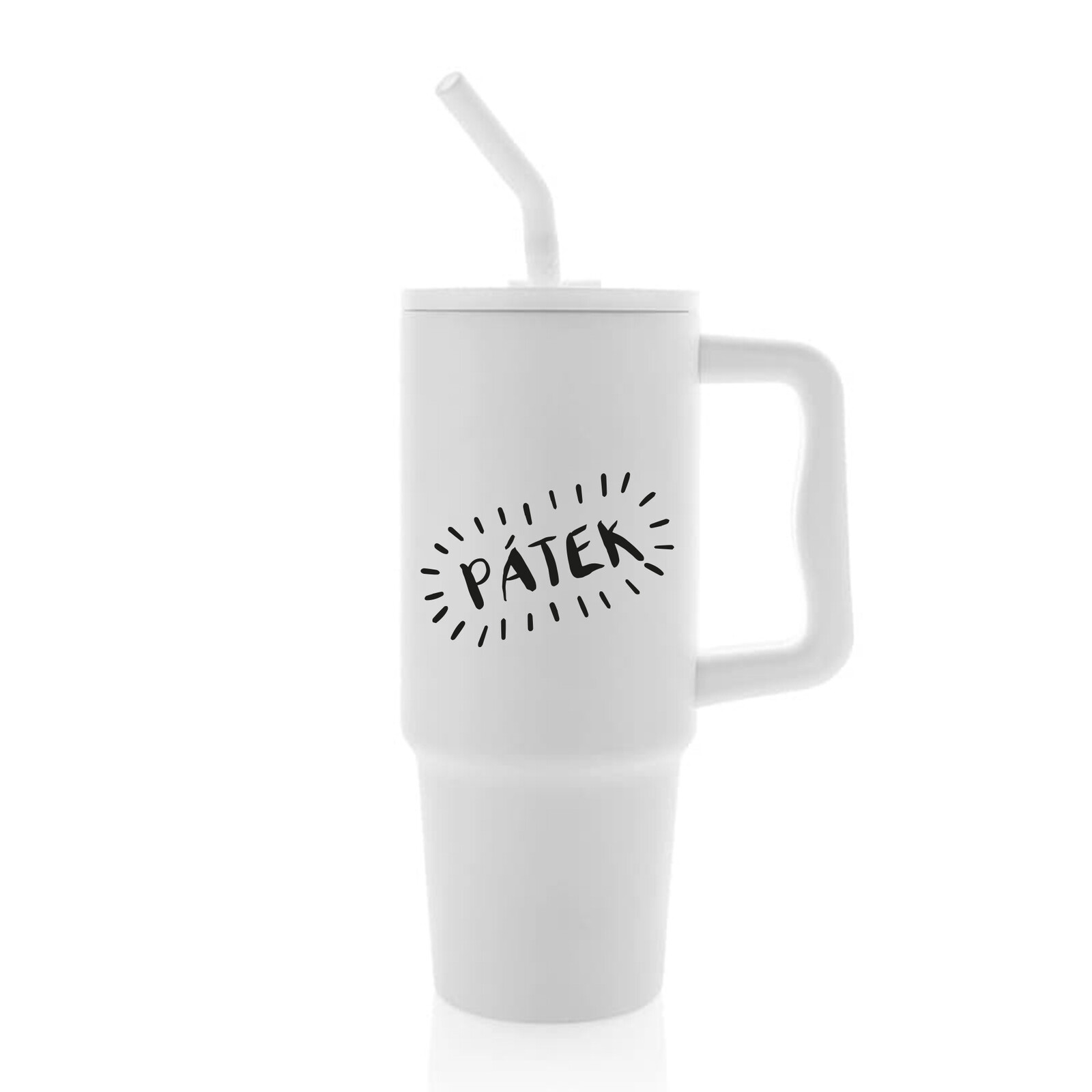 PÁTEK - bílý cestovní termohrnek 900 ml