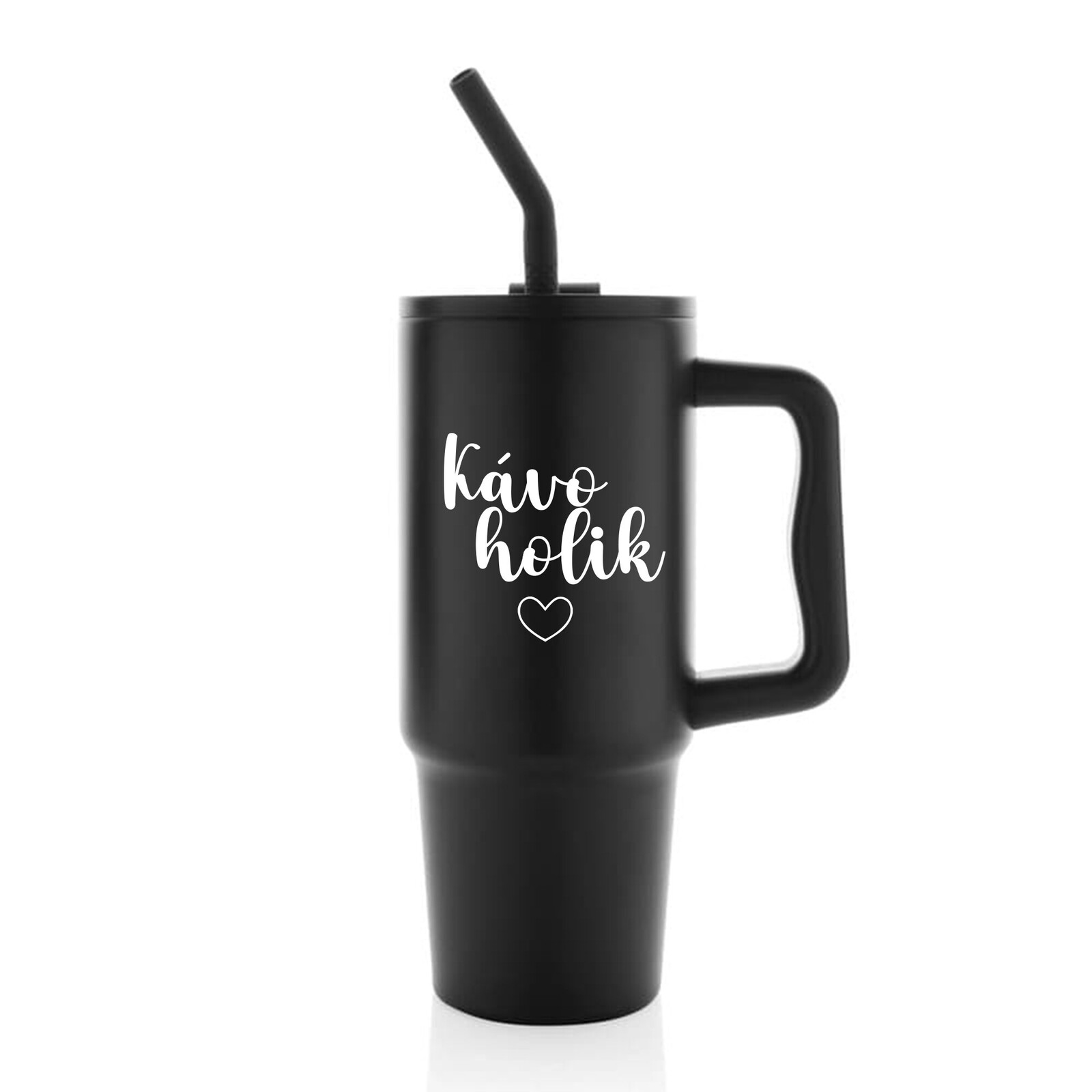 KÁVOHOLIK - černý cestovní termohrnek 900 ml