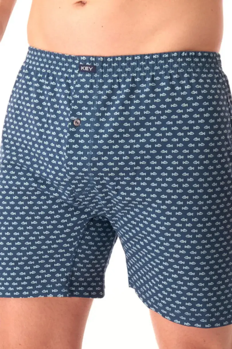 Boxerky Key MXC 947 A25 M-4XL tmavě modrá L