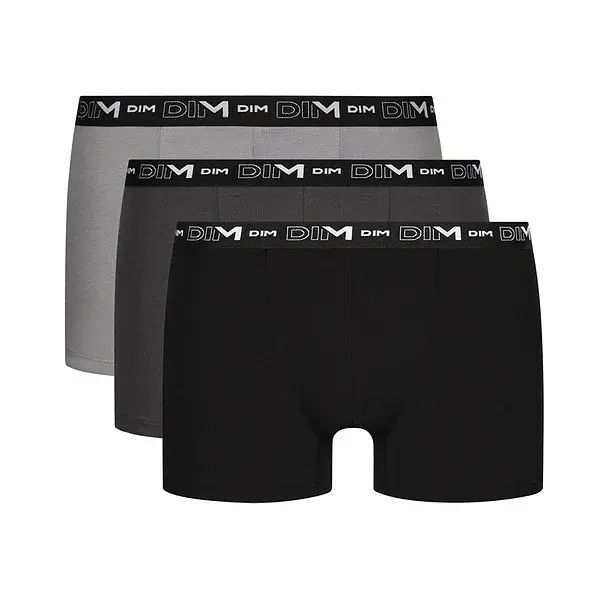 Pánske boxerky 3 ks DIM COTTON STRETCH BOXER 3x - DIM - čierne M