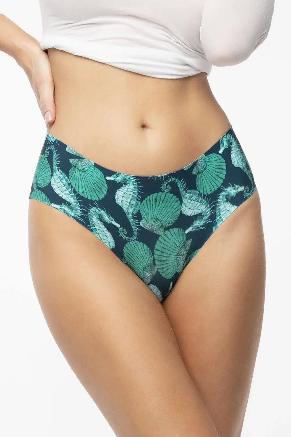 Julimex Sea Story Jednoduché klasické nohavičky S-XL zelená-zelená S