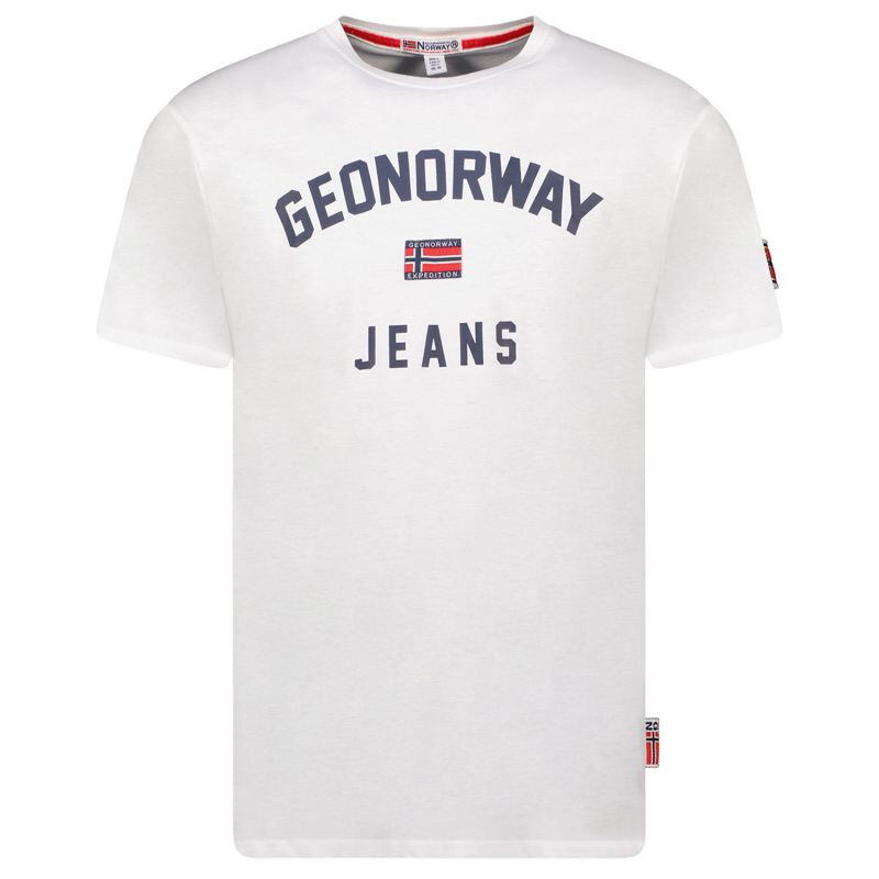 Geografické tričko Nórsko Jassier 254 M SY1361H/GN-White pánske XL