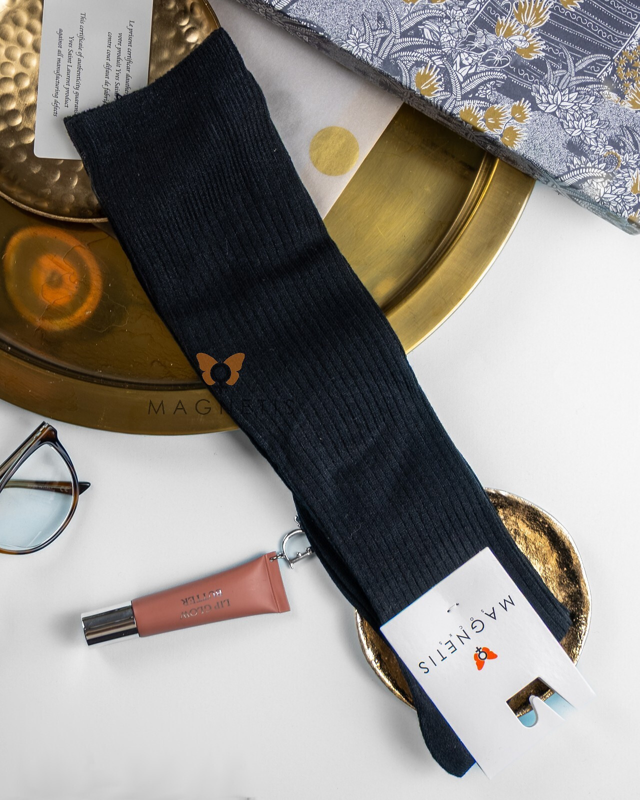 Podkolienky Magnetis YN5040 Viskóza černá Univerzální