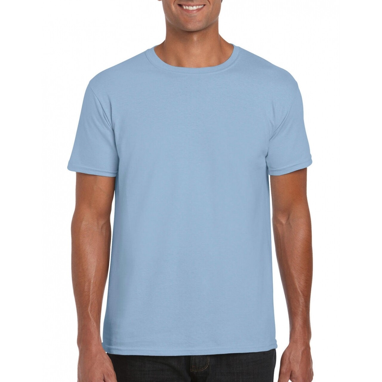 Tričko Gildan Ring Spun - svetlo modré, XXL