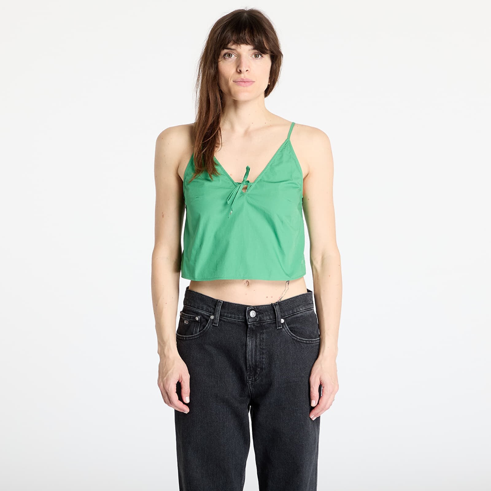 Tommy Jeans Poplin Strappy Top Coastal Green M